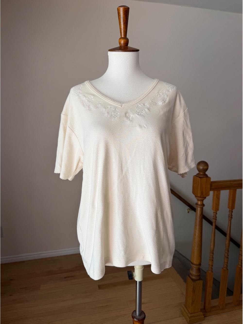 Cream Embroidered Top - Size US XL Women’s